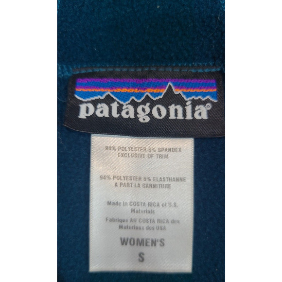 Patagonia Full Zip Hoodie Jacket Women's Size Small Blue Pockets Colorblock - Picture 5 of 5